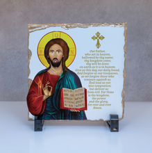 Load image into Gallery viewer, Lords Prayer Slate Icon Greek or English