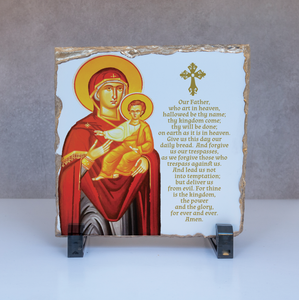 Lords Prayer Icon Slate Greek or English